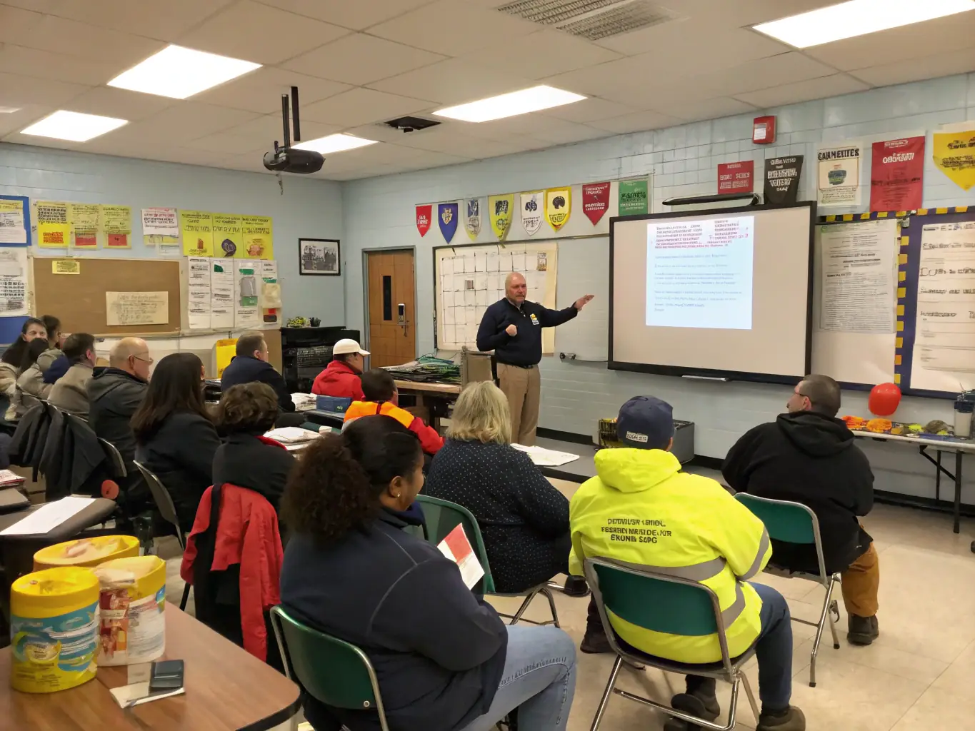 A group of participants attending a road safety workshop, demonstrating the interactive and educational aspects of the Road Safety Awareness Campaigns.
